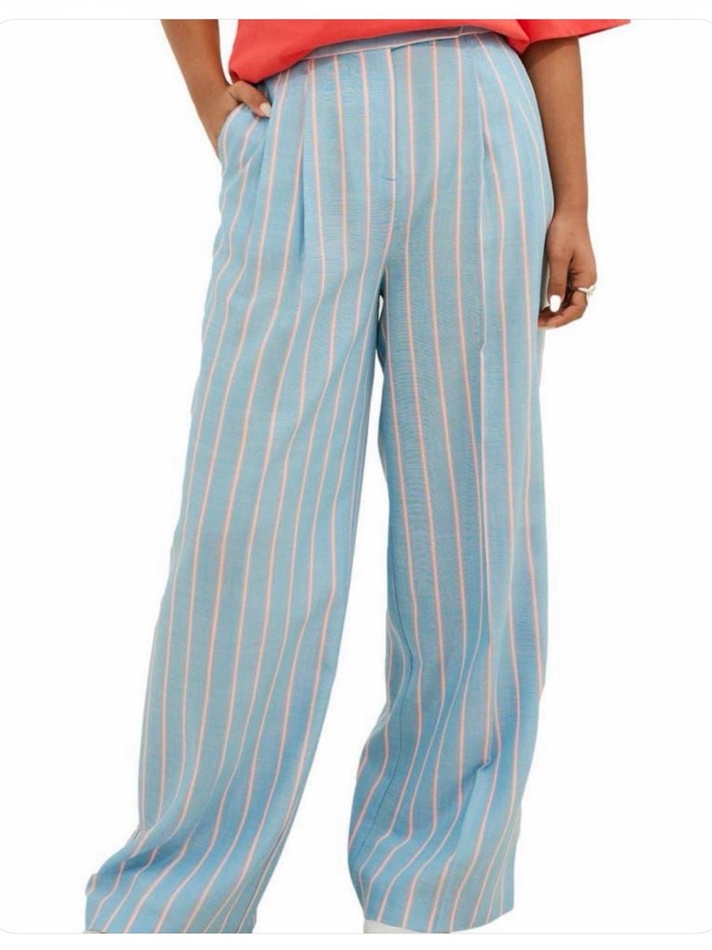 NWT Next Blue & Pink Striped Wide Leg Pants – Size 4R